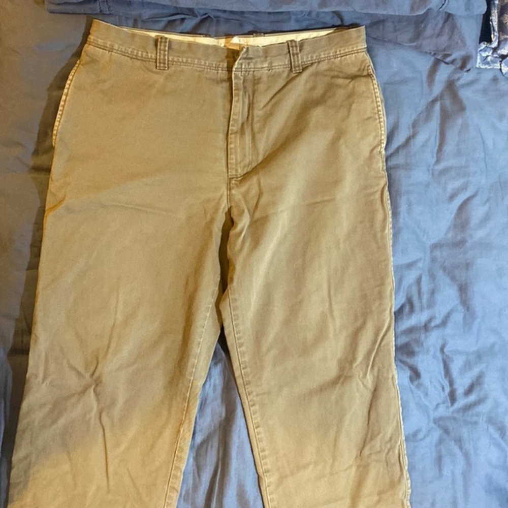 J Crew Brown flannel lined khaki pants 36x30 Vintage